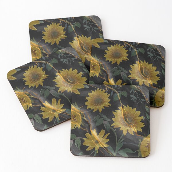 Item preview, dark gold luxury sunflower pattern designed and sold by Beeroclock.