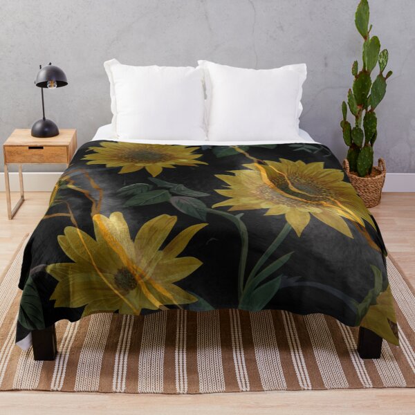 Item preview, dark gold luxury sunflower pattern designed and sold by Beeroclock.