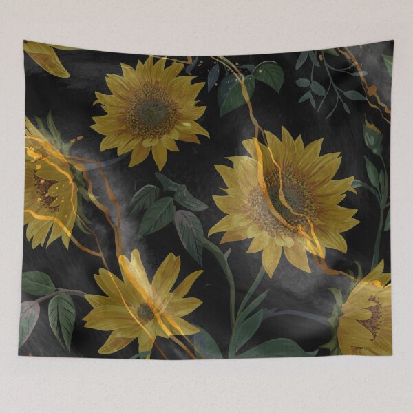 Item preview, dark gold luxury sunflower pattern designed and sold by Beeroclock.