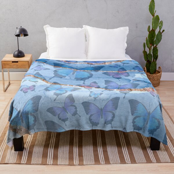 Item preview, blue and gold marble butterfly pattern designed and sold by Beeroclock.