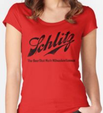 Schlitz - The Beer that Made Milwaukee Famous - weathered look Women's Fitted Scoop T-Shirt