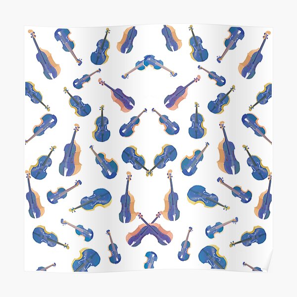"Cute pattern Violin" Poster for Sale by wenzwen Redbubble