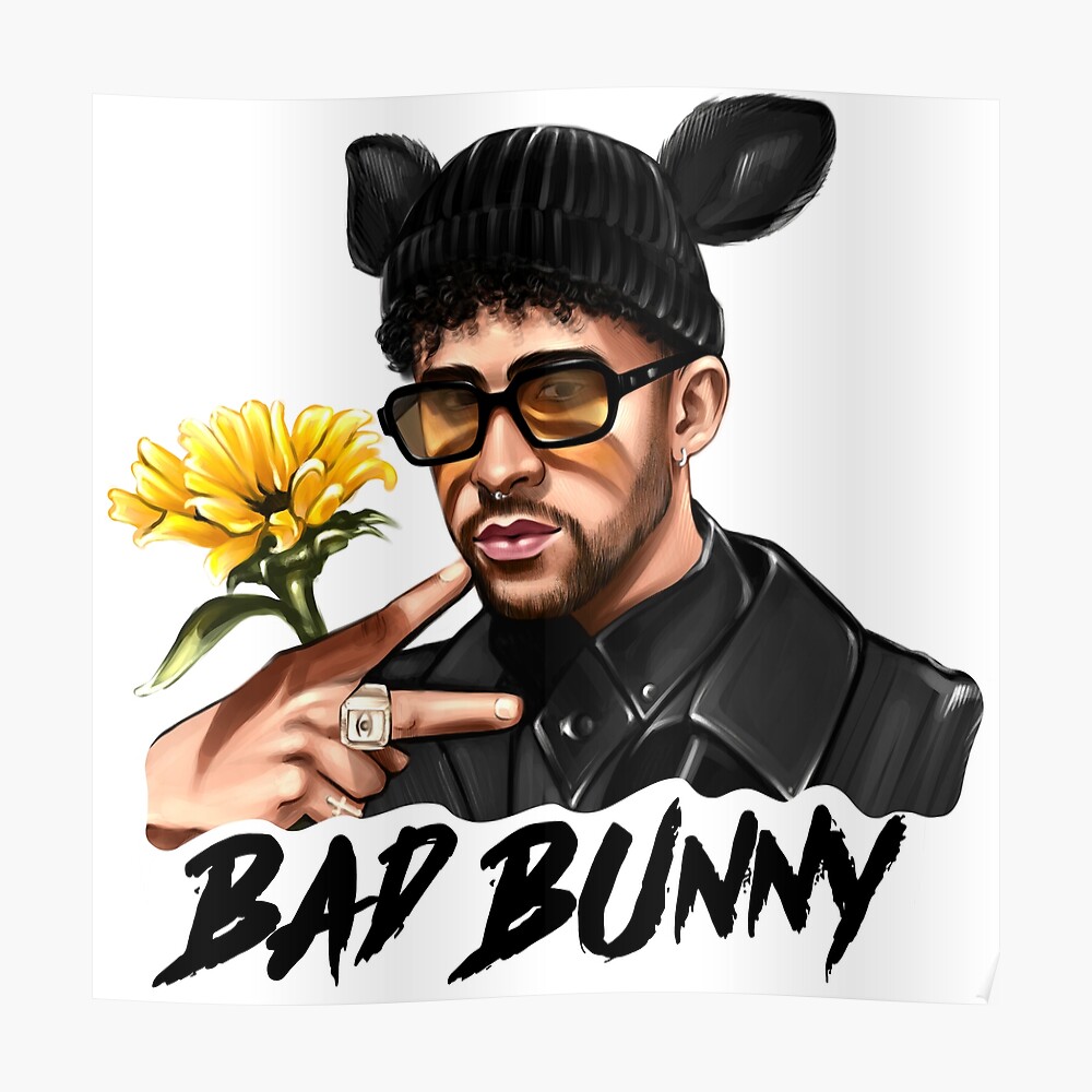 Bad Bunny in Los Angeles Baseball Jersey Sticker for Sale by OmoYolo