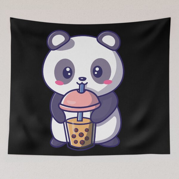 Item preview, Cute kawaii Panda loves bubble tea designed and sold by Artistusha.