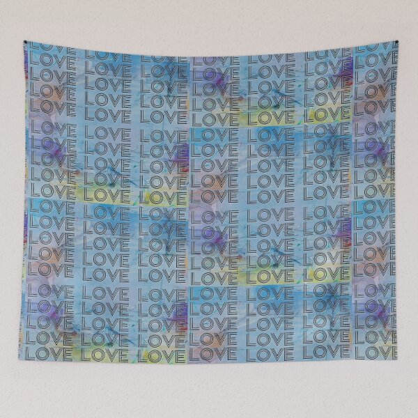 Item preview, love,repeatedly Lettering,blue colored painting designed and sold by zzzozzo.