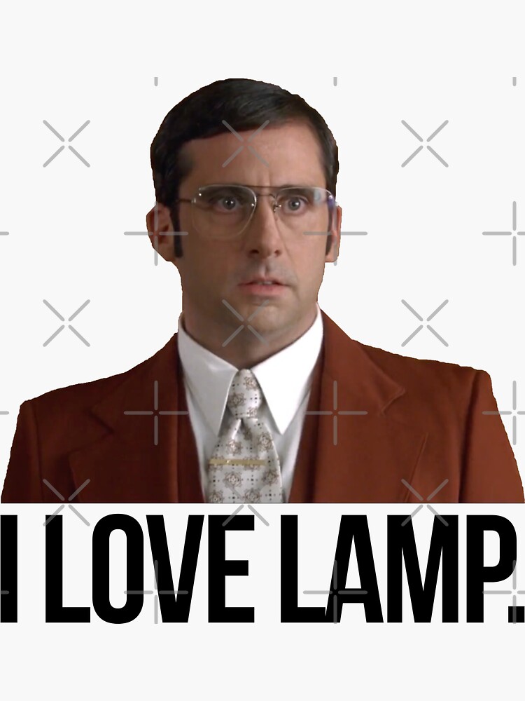 I Love Lamp Brick Tamland Anchorman Sticker For Sale By Thegamerloft Redbubble
