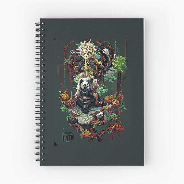 Item preview, panda druid autumn #8 animal tarot card designed and sold by AiAnimalCards.