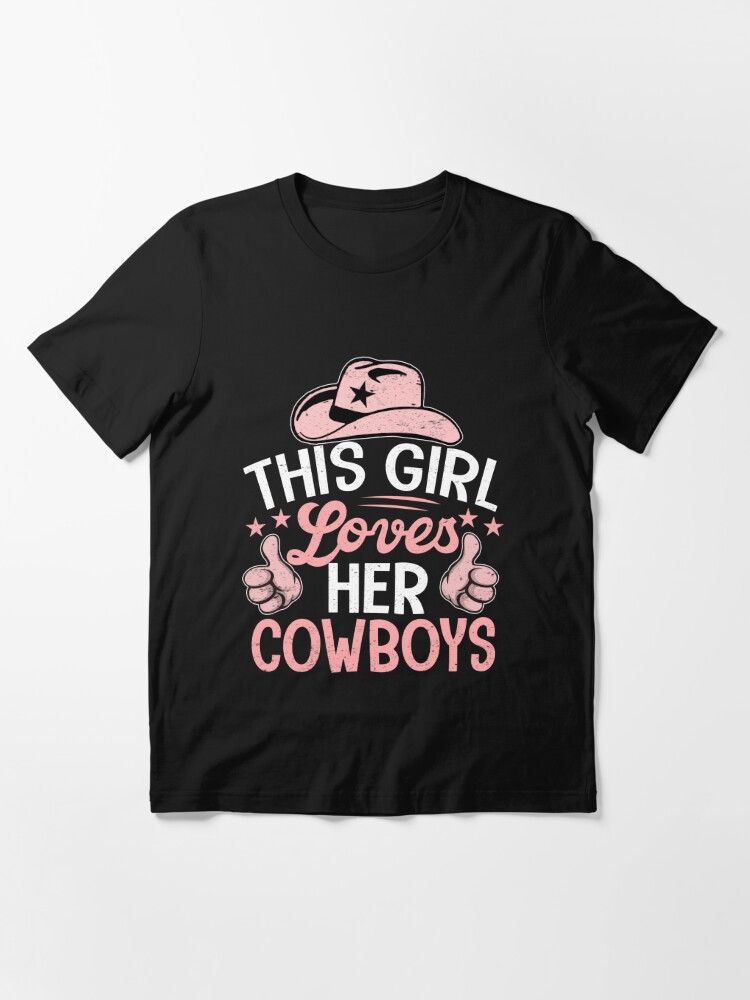 MagikTees This Girl Loves Her Cowboys Football Crewneck Sweatshirt