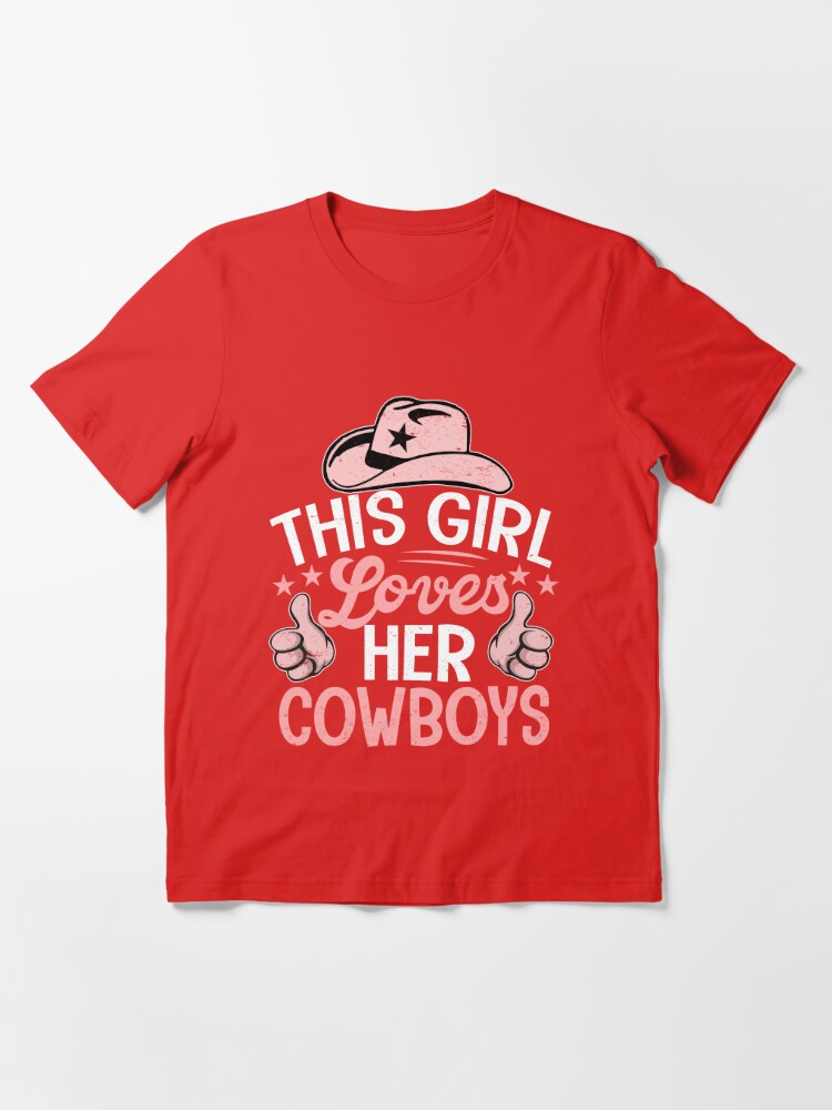 MagikTees This Girl Loves Her Cowboys Football Women's T-Shirt