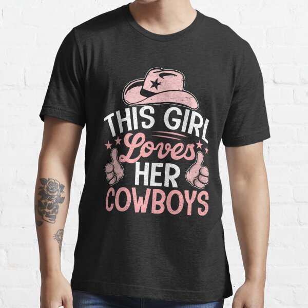 MagikTees This Girl Loves Her Cowboys Football Women's T-Shirt