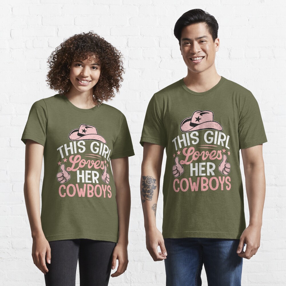 MagikTees This Girl Loves Her Cowboys Football Women's T-Shirt