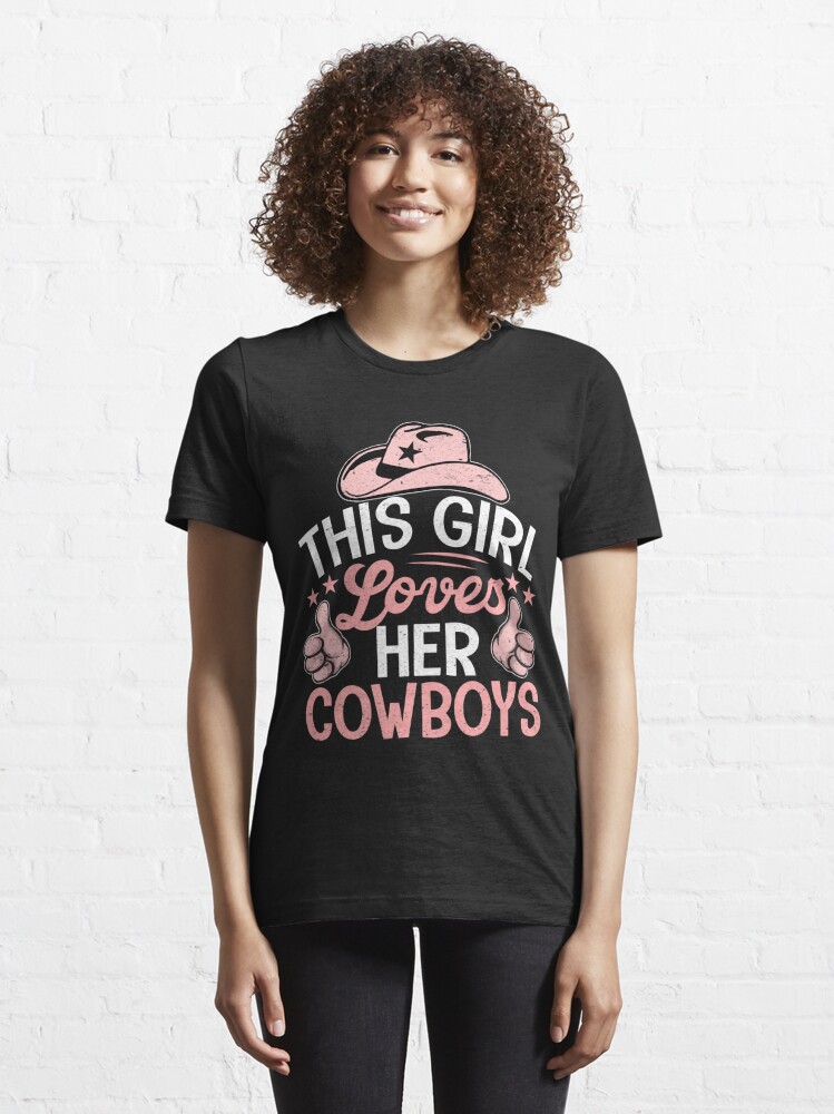 MagikTees This Girl Loves Her Cowboys Football Women's T-Shirt