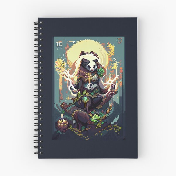 Item preview, panda druid autumn #13 animal tarot card designed and sold by AiAnimalCards.
