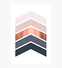 Chevrons in blush, navy and copper Photographic Print