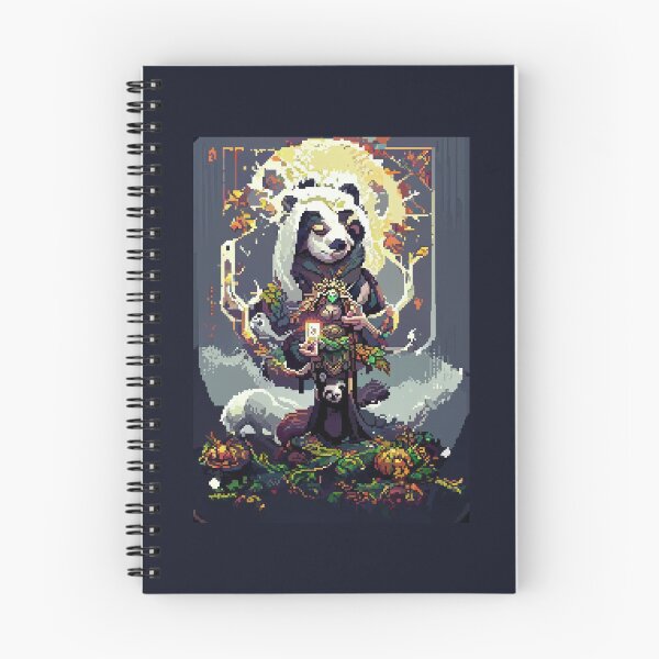 Item preview, panda druid autumn #14 animal tarot card designed and sold by AiAnimalCards.