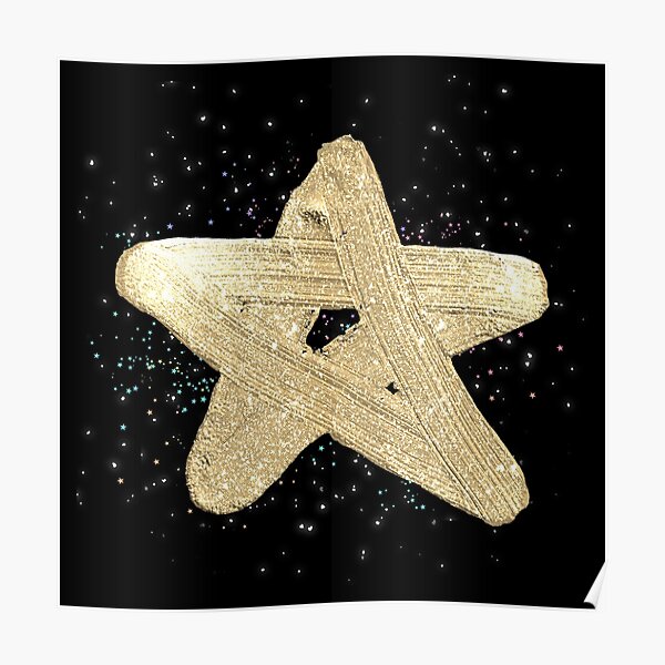 Custom Message Gold Star with Gold Glitter Texture Star Sticker | Zazzle