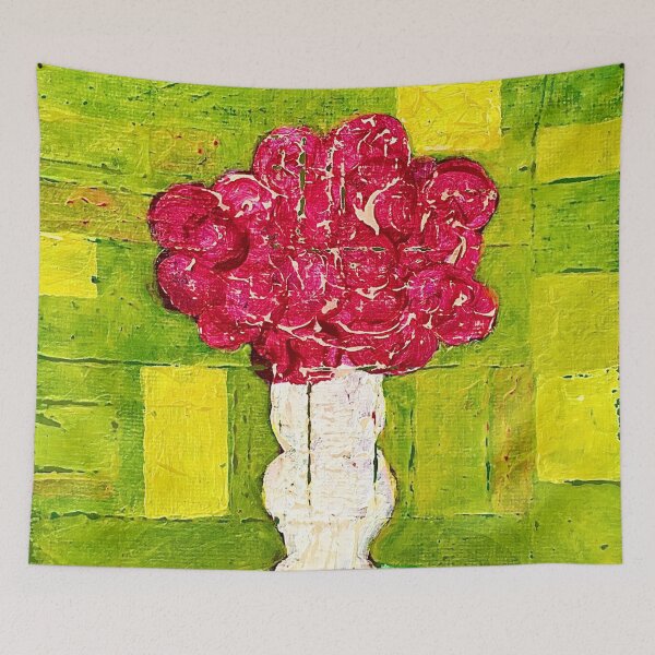 Item preview, FLORAL ON GREEN GRID designed and sold by EllieMonroe.