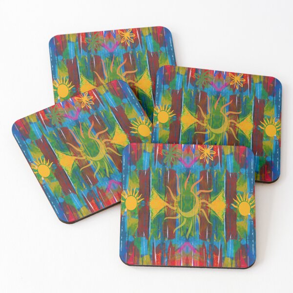 Item preview, Boho Ethnic Vibrant Abstraction, Abstraction, bold colorful abstract playful design inspired by nature designed and sold by Adri Barnard.