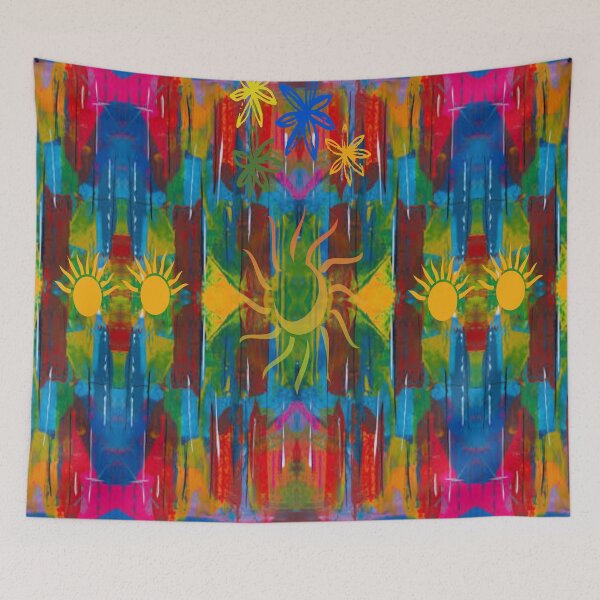 Item preview, Boho Ethnic Vibrant Abstraction, Abstraction, bold colorful abstract playful design inspired by nature designed and sold by Adri Barnard.