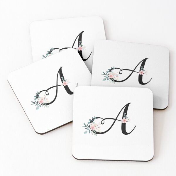 Item preview, Monogram A with botanical flowers designed and sold by NazarliNigar.
