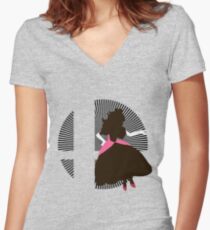 Peach - Sunset Shores Women's Fitted V-Neck T-Shirt