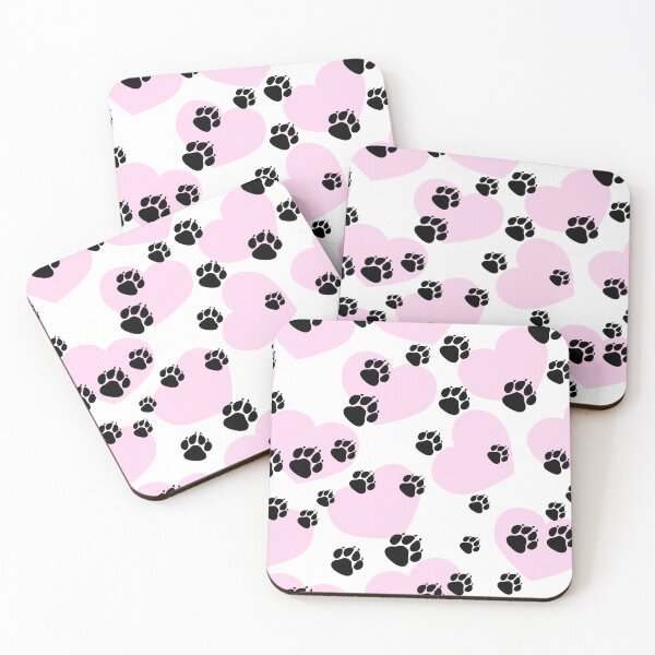 Item preview, Pet footprints  and pink hearts  designed and sold by ReflectedCrafts.