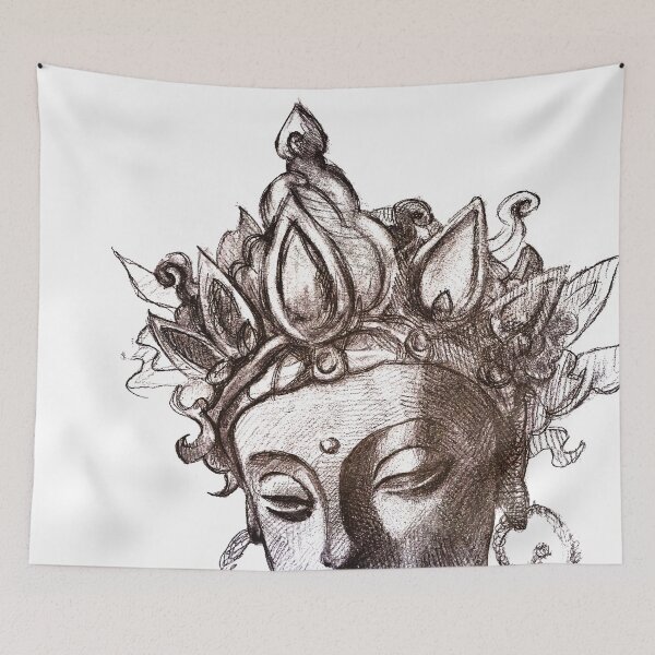 Item preview, Indian Design - Ink Drawing of Hinduism Art - Hindi Artwork designed and sold by ArtProvocation.