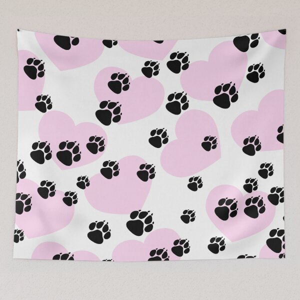 Item preview, Pet footprints  and pink hearts  designed and sold by ReflectedCrafts.