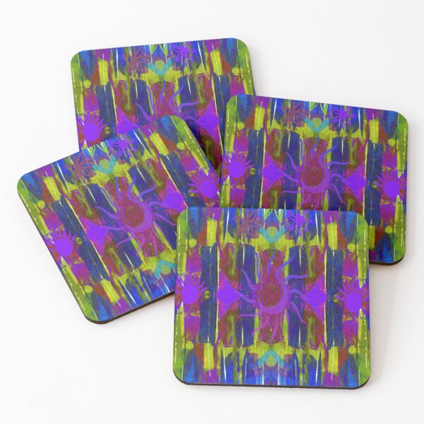Item preview, Boho Ethnic Vibrant Abstraction, 4, Abstraction, bold colorful abstract playful design inspired by nature designed and sold by Adri Barnard.