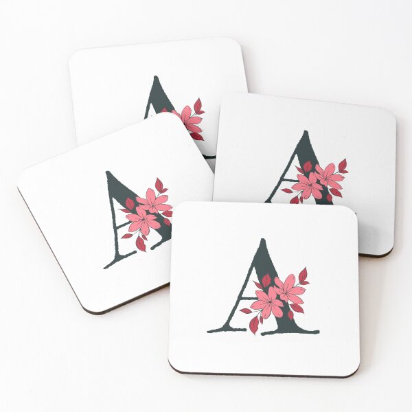 Item preview, Pink floral A monogram designed and sold by Coffee Lifestyle.