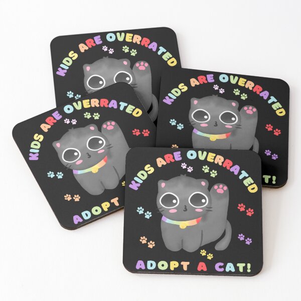 Item preview, kids are overrated adopt a cat | funny design cat | cute cat lovers | funny kitten design | cute kitten designed and sold by Saffire6.