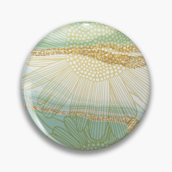 Item preview, green and gold sunflower pattern designed and sold by Beeroclock.