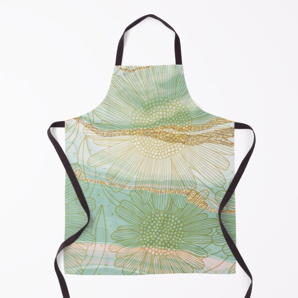 Item preview, green and gold sunflower pattern designed and sold by Beeroclock.
