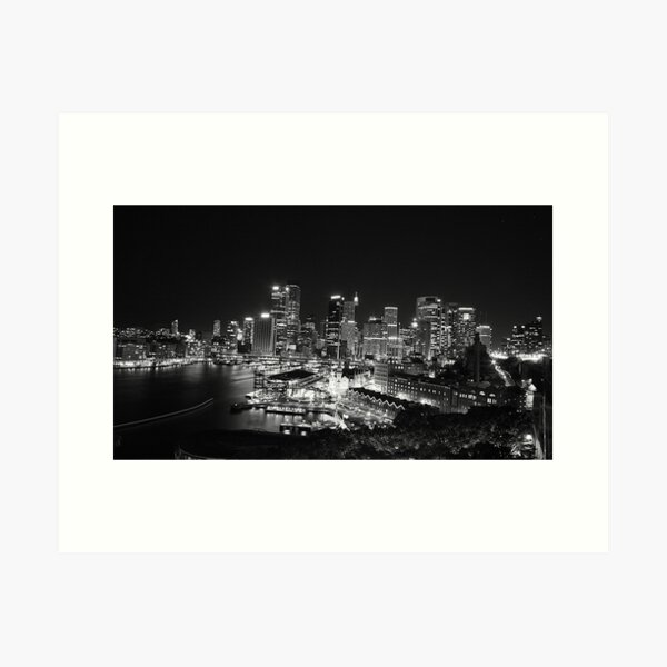 Aperçu de l'œuvre Sydney Nightlights BW créée et vendue par MiImages.