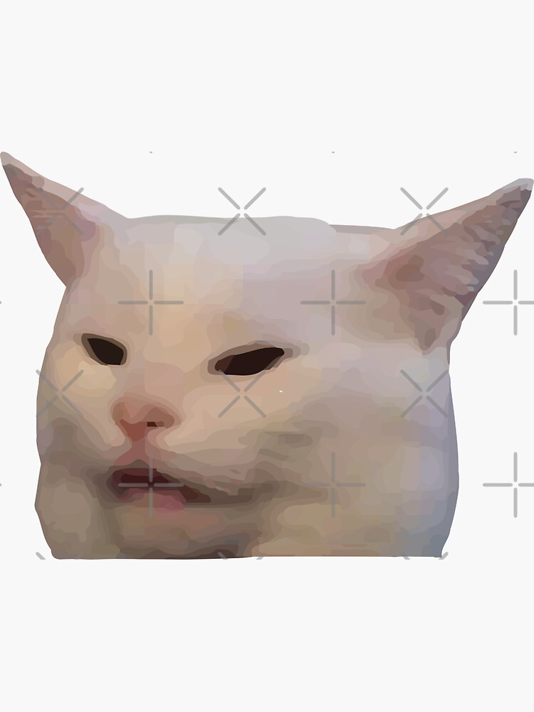 "White cat meme" Sticker for Sale by AliciaLee Redbubble
