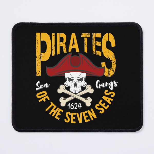 Item preview, Pirates Of The Seven Seas - A skull and crossbones with Pirates Of The Seven Seas written on it designed and sold by velisani.