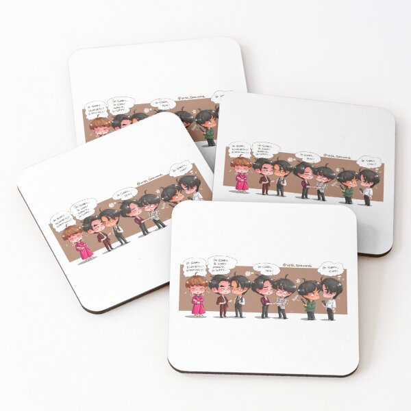 Item preview, Kinnporschetheseries Anakin brothers, TanKhun, Kinn, Kim and Vegas saying goodbye to their loved ones fanart designed and sold by VitaDrawing.