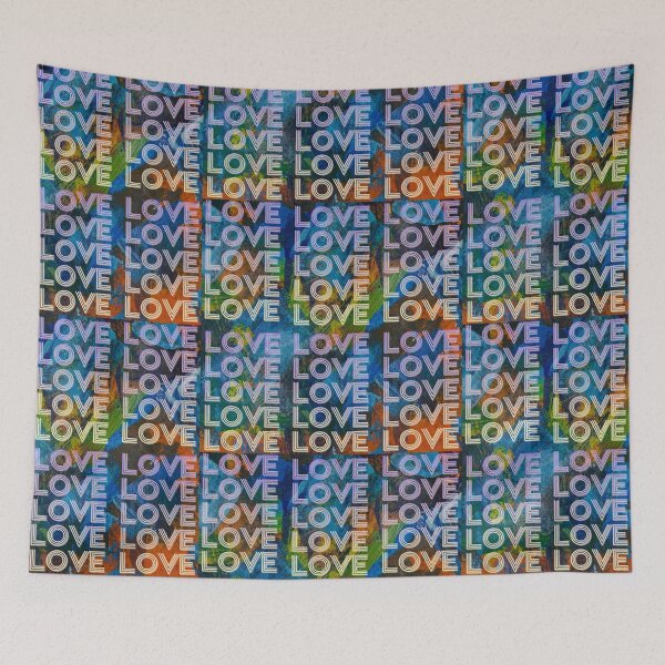Item preview, love,repeatedly Lettering,purple,various colored painting designed and sold by zzzozzo.