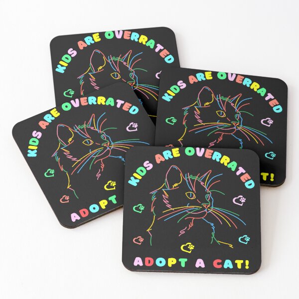Item preview, kids are overrated adopt a cat | funny design cat | cute cat lovers | funny kitten design | cute kitten designed and sold by Saffire6.