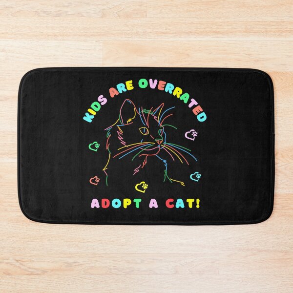 Item preview, kids are overrated adopt a cat | funny design cat | cute cat lovers | funny kitten design | cute kitten designed and sold by Saffire6.