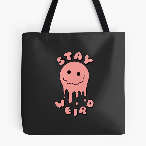 Item preview, STAY WEIRD Drippy Psychedelic Smiley Face Pink designed and sold by everything4eva.