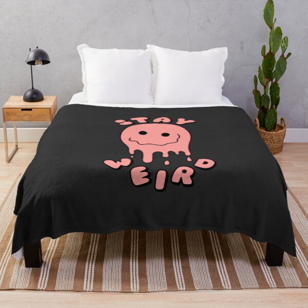 Item preview, STAY WEIRD Drippy Psychedelic Smiley Face Pink designed and sold by everything4eva.