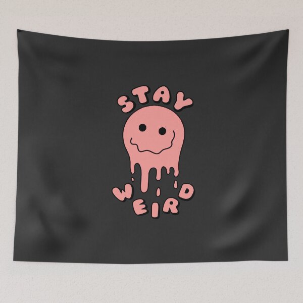 Item preview, STAY WEIRD Drippy Psychedelic Smiley Face Pink designed and sold by everything4eva.
