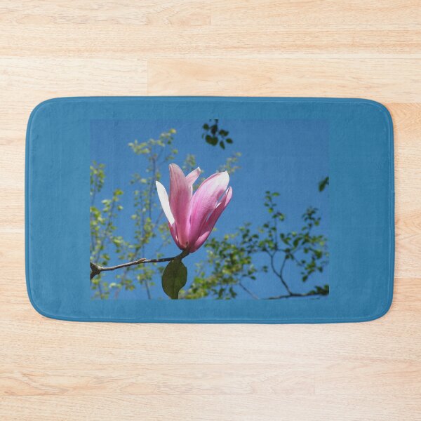 Item preview, Lovely pink magnolia flower in blue sky designed and sold by naturematters.