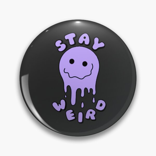 Item preview, STAY WEIRD Drippy Psychedelic Smiley Face Purple designed and sold by everything4eva.