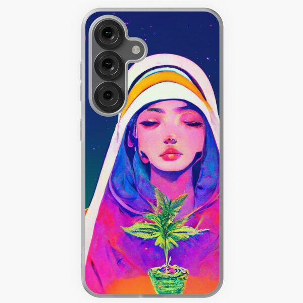 Our Lady of Space - Cosmic Burning Bush 02 - Stoner Virgin Mary in Space Samsung Galaxy Soft Case