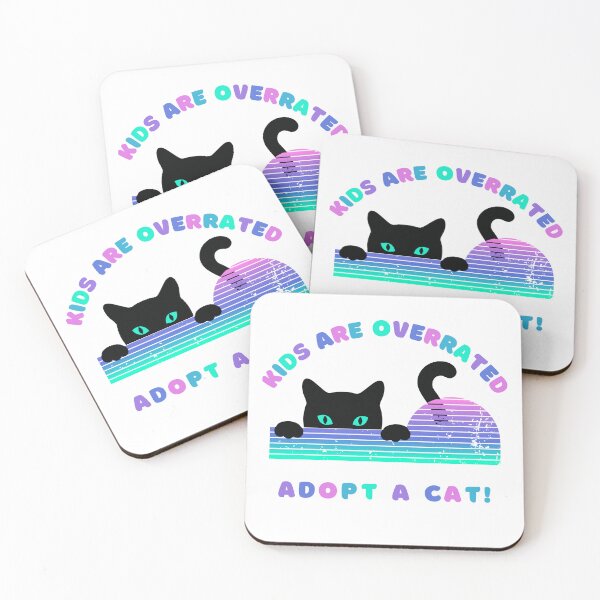 Item preview, kids are overrated adopt a cat | funny design cat | cute cat lovers | funny kitten design | cute kitten designed and sold by Saffire6.