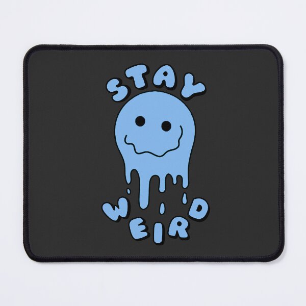 Item preview, STAY WEIRD Drippy Psychedelic Smiley Face Blue designed and sold by everything4eva.