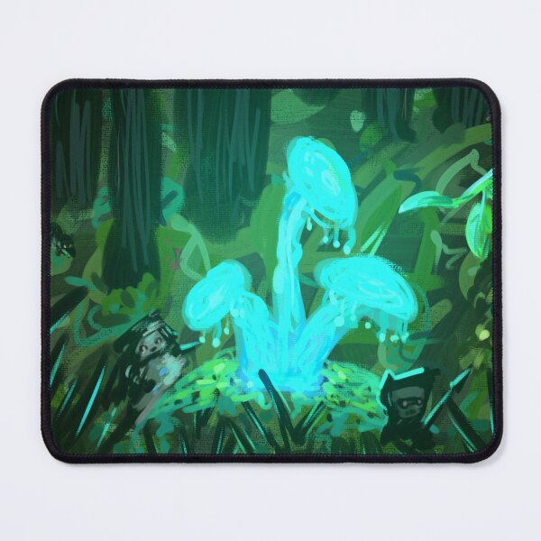 Item preview, Luminescent mushrooms in the dark forest designed and sold by Infer-X.
