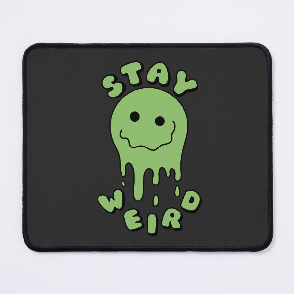 Item preview, STAY WEIRD Drippy Psychedelic Smiley Face Green designed and sold by everything4eva.